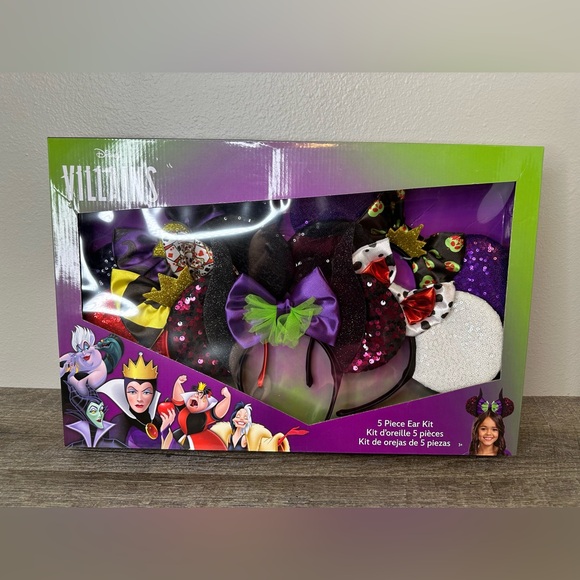 New Disney 100 Mouse Ears VILLAINS Headband 5 Pk Ursula Queen Maleficent Cruella - Picture 1 of 4